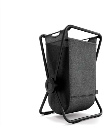 Picture of simplehuman X-Frame Hamper, Single Compartment Laundry Hamper for Bedroom Bathroom, Heavy-Gauge Steel Frame, Stain & Odor Resistant Machine Washable Bag, Easy Carry Steel Handles, Matte Black