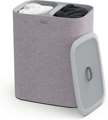 Picture of Joseph Joseph Tota 90 liter/23.8 gallon Laundry Hamper Separation Basket with lid, 2 Removable Washing Bags with Handles - Gray