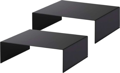 Picture of YAMAZAKI Home Tower Steel Under Cabinet Bottom Shelf Storage Organizer, Set of 2 Dish Riser for Under Sink Or Kitchen Pantry Or Counter - Steel -