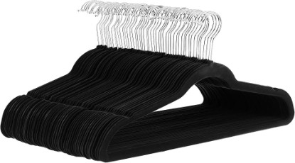Picture of Amazon Basics Slim Velvet Non-Slip Space Saving Suit Clothes Hangers, Closet Organizer, Black, 50-Pack