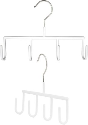 Picture of MAWA by Reston Lloyd Non-Slip Space-Saving Clothes Hanger for Belts with 4-Hooks, Style GH, Set of 2, White