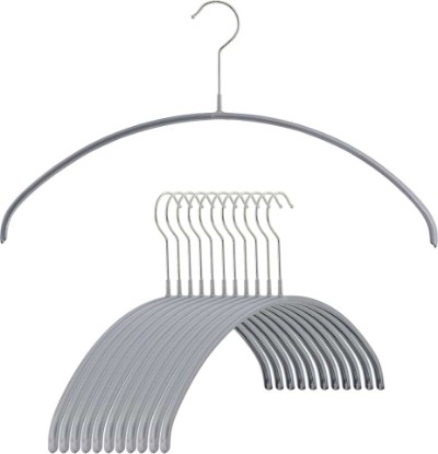 Picture of MAWA by Reston Lloyd Euro Series Non-Slip Space Saving Clothes Hanger for Shirts & Dresses, Style 40/P, Set of 12, Silver