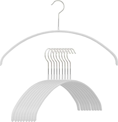 Picture of MAWA Euro Series Non-Slip Space Saving Clothes Hanger, Set of 10, White Style 40/P, (14138)