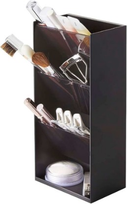 Picture of YAMAZAKI Home Tower Jewelry & Makeup Organizer, Standup Cosmetic Storage Box, Display Case - Angled - Abs Plastic