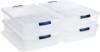 Picture of Rubbermaid Cleverstore 42 Quart Stackable Plastic Storage Container Organizer Bin with Latching Lids for Garage, Closet, and Classroom, Clear, 4 Pack