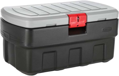 Picture of Rubbermaid ActionPacker Lockable Storage Box, 35 Gal, Grey and Black, Outdoor, Industrial, Rugged GreenCircle Certified: Recycled Content