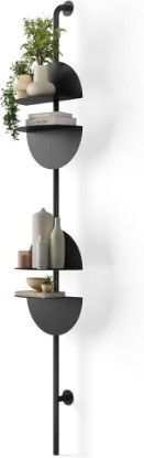 Picture of Umbra Solis Metal Display Shelf with 4 Adjustable Shelves, Black | Freestanding display shelf, books, plants, décor, collectibles, framed photos