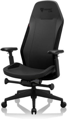 Picture of Secretlab Atlas Classic Black Ergonomic Chair - Large, Leatherette | Cold-cure foam, Syncro tilt, High backrest, Lumbar support, Adjustable seat depth, 3D armrests, Magnetic head pillow, Office
