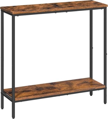 Picture of HOOBRO 29.5" L Narrow Console Table, 8.7" D Small Entryway Table | Sofa Table Behind Couch with 2-Tier Storage Display Shelves for Hallway, Foyer, Living Room, Bedroom