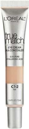 Picture of L'Oreal Paris True Match Eye Cream in a Concealer, 0.5% hyaluronic acid, Fair C1-2, 0.4 fl. oz.