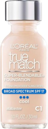 Picture of L'Oreal Paris Makeup True Match Super-Blendable Liquid Foundation, Alabaster C1, 1 Fl Oz,1 Count