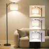 Picture of SUNMORY Arc Floor Lamp, Modern Floor Lamp with 3 Color Temperatures Bulb | Metal Standing Lamps with Adjustable Hanging Lampshade,Tall Floor Lamps for Living Room, Bedroom, Office, Black