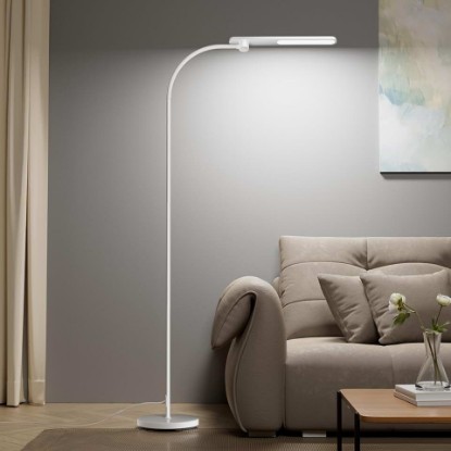 Picture of Honeywell LED Floor Lamp Dimmable Gooseneck Reading Living Room Bedroom 77" | CRI97 Full Spectrum Eye-Care, 3 Color Temps 3000K-5000K,Tall Standing Lamp for Reading, Relaxing, Office Work, Sewing, Crafts