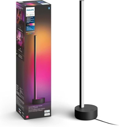 Picture of Philips Hue Signe Smart Table Lamp, 1-Pack, Black | White & Color Ambiance, Color Changing Light, Dimmable, 1040 Lumens, Works with Alexa Google Assistant & HomeKit