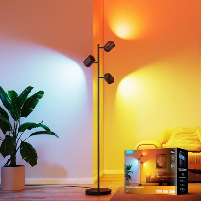 Picture of Govee Tree Floor Lamp with 3 Rotatable Lights, Compatible with Matter | LuminBlend Technology, Standing Lamp with 64 Dynamic Scenes, Music Sync, Smart Floor Lamp for Living Room, Bedroom, Office