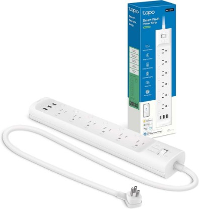 Picture of Tapo Smart Wi-Fi Power Strip, Matter, P316M, Energy Monitoring | Surge Protection, 6 Individually Controlled Outlets & 3 USB Ports, Works with Alexa, Google Assistant, Siri & Bixby