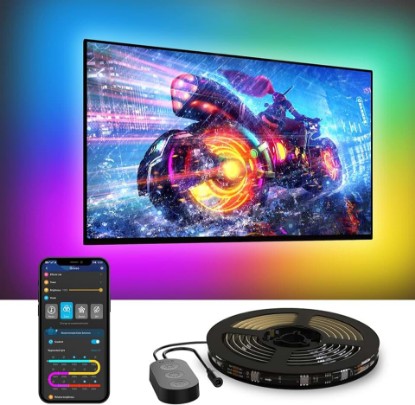 Picture of Govee TV LED Backlight, RGBIC Smart LED Strip Lights for 55-65 inch TVs | 99+ Scene Modes, Music Sync, Bluetooth and Wi-Fi APP Control, Works with Alexa & Google Assistant, Adapter, 12.5ft/114 LEDs