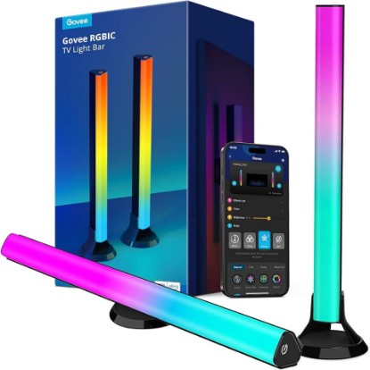 Picture of Govee RGBIC Light Bars, 15 Inches WiFi TV Lights for 45-70 inch TVs, Black | Smart Light Bars with Multiple Placement Options, Work with Alexa and Google Assistant
