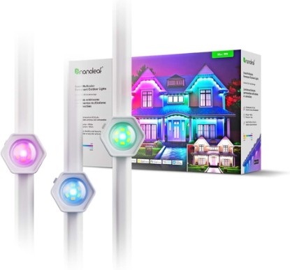 Picture of Nanoleaf Matter Permanent Outdoor Lights, Smart RGBCW Outdoor String Lights | Color-Changing Animations with 16M+ Colors, IP67 for Patio, Deck, Backyard, Compatible with Alexa, Google Home, 98ft