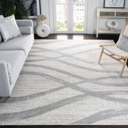 Picture of SAFAVIEH Area Rug 8x10 - Adirondack Collection - Large - Cream & Grey, Modern Wave Design, Non-Shedding & Easy to Clean, Ideal for Living Room, Bedroom, Dining Space (ADR125C)