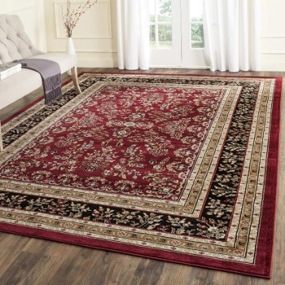 Picture of SAFAVIEH Area Rug 9x12 - Lyndhurst Collection - Large - Red & Black, Traditional Oriental Design, Non-Shedding & Easy to Clean, Ideal for Living Room, Bedroom, Dining Space (LNH331B) OEKO-TEX STANDARD 100