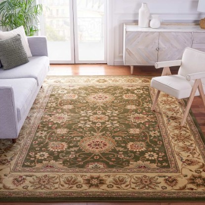 Picture of SAFAVIEH Lyndhurst Collection Area Rug - 8' x 10', Sage & Ivory, Traditional Oriental Design, Non-Shedding & Easy Care, Ideal for High Traffic Areas in Living Room, Bedroom (LNH212C) OEKO-TEX STANDARD 100