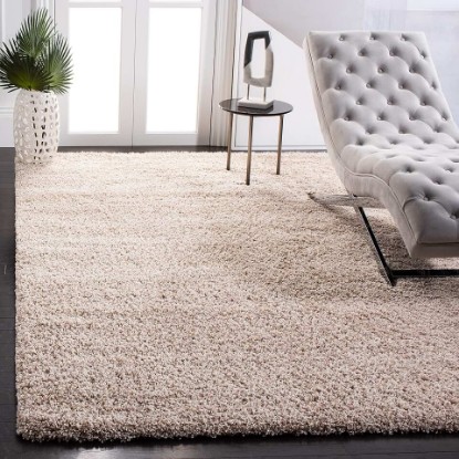 Picture of SAFAVIEH Area Rug 8x10 - California Shag Collection - Large - Beige, Non-Shedding & Easy to Clean, Ultra Plush Thick Pile, Ideal for Living Room, Bedroom, Dining Space (SG151-1313)