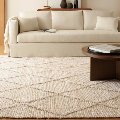 Picture of Martha Stewart x SAFAVIEH Area Rug Collection - 8' x 10', Natural Brown, Handmade Jute, Farmhouse Style, Ideal for Living Room, Bedroom, Dining Space (MSR9553A)