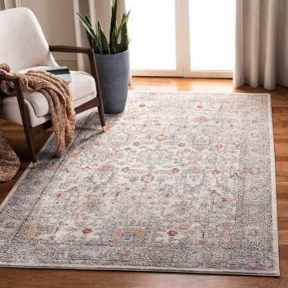 Picture of Martha Stewart x SAFAVIEH Area Rug Collection - 8' x 10', Grey & Ivory, Non-Shedding & Easy Cleaning, Ideal for Living Room, Bedroom, Office, Dining Space (MSR877F)