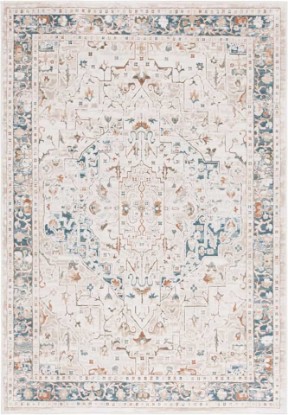 Picture of Martha Stewart x SAFAVIEH Area Rug Collection - 6' x 9', Beige & Blue, Non-Shedding & Easy Cleaning, Ideal for Living Room, Bedroom, Office, Dining Space (MSR1932B)
