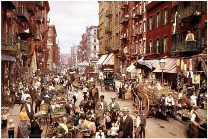 Picture of iCanvas Mulberry Street, New York, Circa 1900 by Science Photo Library | Gallery-Wrapped Canvas Giclée Wall Art Print