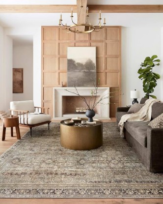 Picture of Loloi Layla Olive/Charcoal 9'-0" x 12'-0" Area Rug | LAY-03 Printed Approx. 9x12 Green Living room Dining room Bedroom, Traditional, Timeless, Classic, Sophisticated, Area Rug