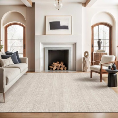 Picture of 8x10 Area Rugs for Living Room, Large Washable Rug Non Slip Beige | Soft Low Pile, Thin & Lighweight Carpet, Folable Stain Resistant Modern Indoor Floor Mat for Bedroom, Dining Room, Home Decor OEKO-TEX STANDARD 100