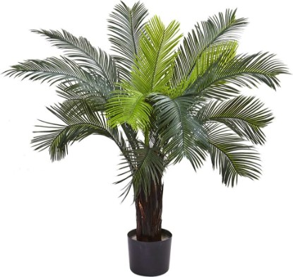 Picture of Nearly Natural 3 ft UV-Resistant Artificial Cycas Tree with Pot | Lush Realistic Palm Tree Foliage, Faux Greenery with 15 Robust Leaves, Indoor or Outdoor Use, Office and Home Decor