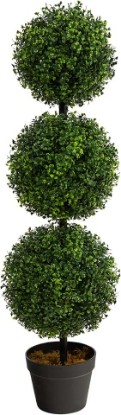 Picture of Nearly Natural 36 in Artificial Triple Ball Boxwood Topiary Tree with Pot | For Indoor or Outdoor Use, Realistic Faux Greenery, Home Patio and Office Decor, Low-Maintenance