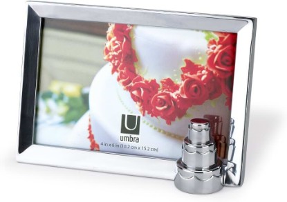 Picture of Umbra Memoire 4-Inch by 6-Inch Aluminum Desktop Frame, Cake