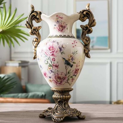 Picture of Magcolor Tall Table Modern Vase,Large Ceramic Flower Vases for Shelf Home Decor,Creative Classic Pink Vase 16.5 inch,Sophisticated Vessel for Decorative Branches and Dried Flower.