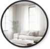 صورة Umbra Hub Round Wall Mirror, Rubber Frame Bathroom Mirror, 24-Inch, Black