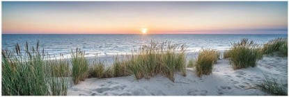 Picture of iCanvas Dune beach panorama at sunset Gallery-Wrapped Canvas Giclée Wall Art Print by Jan Becke