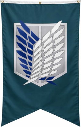 Picture of RARELEMON Attack On Titan Scout Regiment Logo Tapestry Wall Hanging Art 30" x 50"