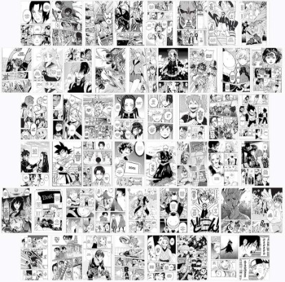 Picture of WOONKIT Anime Posters Pack - 50PCS 4X6 INCH MHA Anime Wall Collage Kit for Bedroom Wall, Dorm Decor, Teen Room Aesthetic