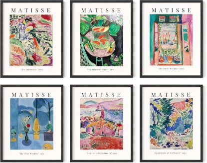 Picture of HAUS AND HUES Aesthetic Posters, Matisse Poster - Set of 6 Matisse Wall Art, Wall Posters Aesthetic, Matisse Prints, Art Exhibition Poster, Mattise Art (8" x 10", UNFRAMED)