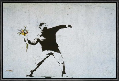 Picture of NWT Framed Canvas Wall Art for Living Room, Bedroom Banksy Theme Canvas Prints for Home Decoration Ready to Hanging - 24"x36" inches