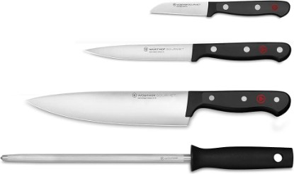 Picture of Wüsthof Gourmet 4-Piece Chef's Knife Set, Black