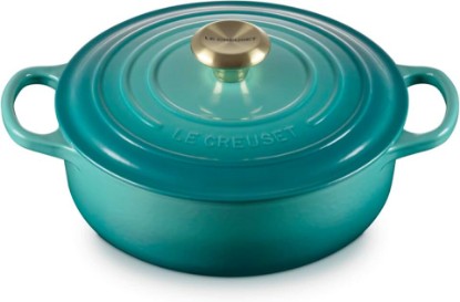 Picture of Le Creuset Enameled Cast Iron Round Wide Dutch Oven, 3.5 qt., Riviera