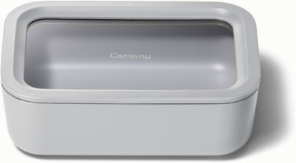Picture of Caraway Glass Food Storage Container with Lid | 6.6 Cup Glass Container, Ceramic Coated Food Container, Non-Toxic, Non-Stick, Dishwasher, Oven, and Microwave Safe, Gray