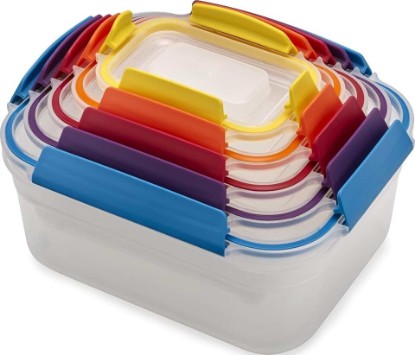 Picture of Joseph Joseph Nest Lock Plastic BPA Free Food Storage Container Set with Lockable Airtight Leakproof Lids, 10-Piece, Multi-Color