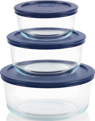 Picture of Pyrex Simply Store (3-Pack) Glass Food Storage Containers Set (2, 4, 7 Cup)