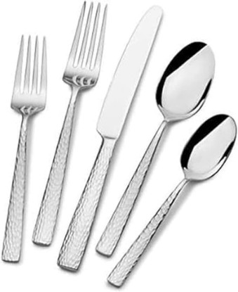 Picture of Mikasa Oliver Mirror 18/10 Stainless Steel Flatware Set for 12, 65-Piece Silverware Set with Serving Utensils, Dishwasher Safe Cutlery Set