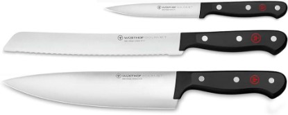 Picture of Wüsthof Gourmet 3-Piece Chef's Knife Set, Black